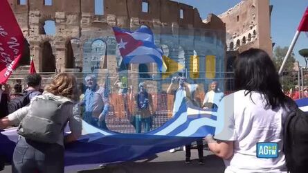 Roma manifestazione nazionale contro il bloqueo a Cuba