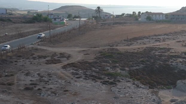 Aerial view of a coastal road in Famagusta Northern Cyprus.