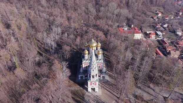 Aerial view of Shipka Memorial Church in Shipka Bulgaria. Aerial view of Shipka Memorial Church in Shipka Bulgaria.