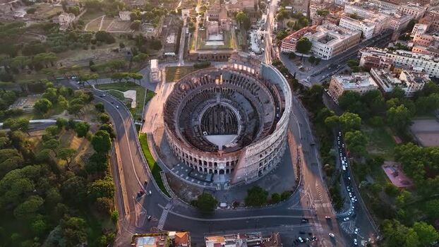 Aerial view of the Colosseum Italy. Aerial view of the Colosseum Italy.