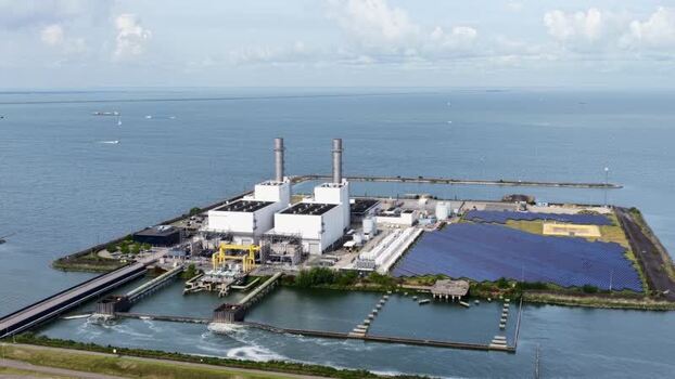 Aerial view of Maxima power plant in Lelystad Netherlands.