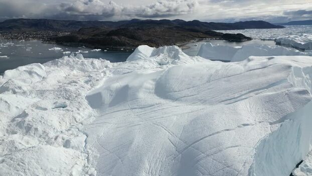Aerial view of Ilulissat Icefjord Greenland. Aerial view of Ilulissat Icefjord Greenland.