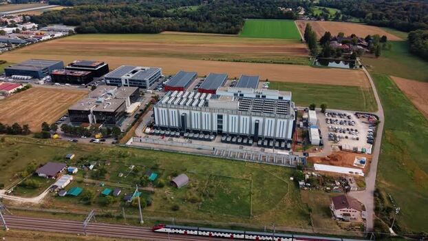 Aerial view of STACK Infrastructure GEN02A Data Center Switzerland.