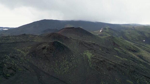Aerial view of volcanic craters on Mount Etna Italy. Aerial view of volcanic craters on Mount Etna Italy.