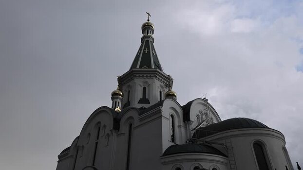 View of the Cathedral of Christ the Saviour in Kaliningrad Russia.
