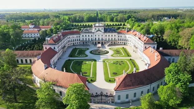Aerial view of Esterhazy Castle Hungary.