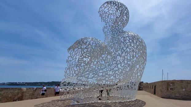 View of Le Nomade sculpture in Antibes France.