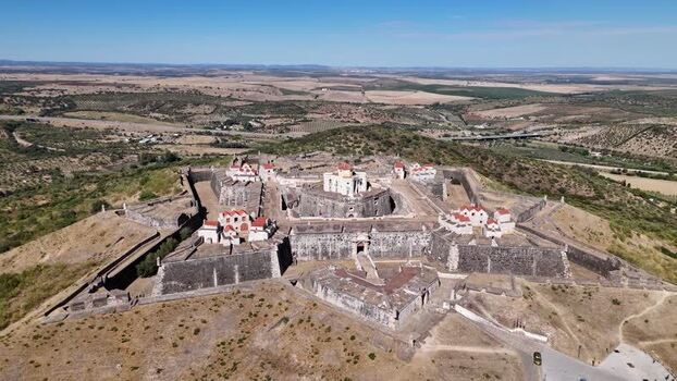 Aerial view of Forte de Nossa Senhora da Graca in Elvas Portugal. Aerial view of Forte de Nossa Senhora da Graca in Elvas Portugal.
