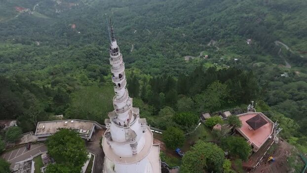 Aerial view of Ambuluwawa Tower in the mountains Sri Lanka. Aerial view of Ambuluwawa Tower in the mountains Sri Lanka.