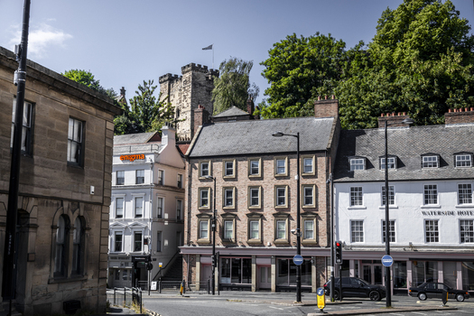 Newcastle upon Tyne England United Kingdom 13 July 2026 View of the historic Newcastle Castle rising above traditional brick and stone buildings in the city center. Newcastle upon Tyne England United Kingdom 13 July 2026 View of the historic Newcastle Castle rising above traditional brick and stone buildings in the city center.