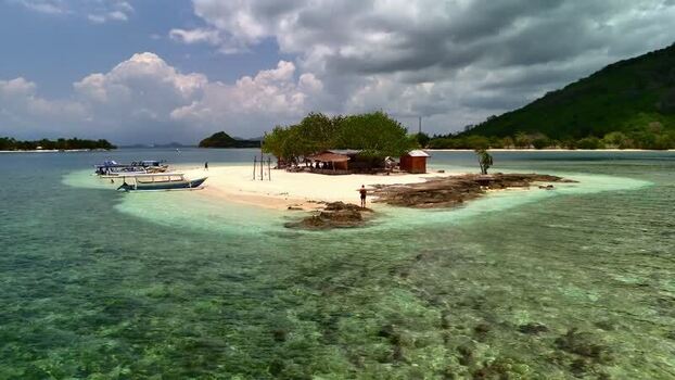 Aerial view of Gili Bedis island Indonesia. Aerial view of Gili Bedis island Indonesia.