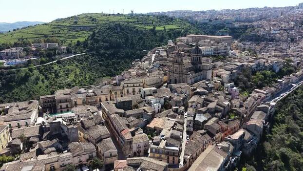 Aerial view of the historic town of Ragusa in Sicily Italy. Aerial view of the historic town of Ragusa in Sicily Italy.