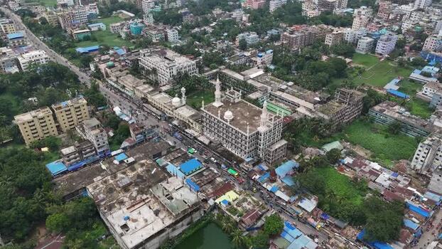Aerial view of Al Jamiatul Ahlia Darul Uloom Moinul Islam Bangladesh.