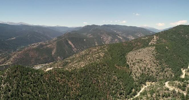 Aerial view of Virginia Canyon in Idaho Springs United States. Aerial view of Virginia Canyon in Idaho Springs United States.