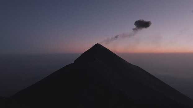 Aerial view of Acatenango volcano at dusk Guatemala. Aerial view of Acatenango volcano at dusk Guatemala.