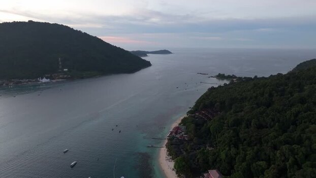 Aerial view of Perhentian Islands bay in Terengganu Malaysia. Aerial view of Perhentian Islands bay in Terengganu Malaysia.