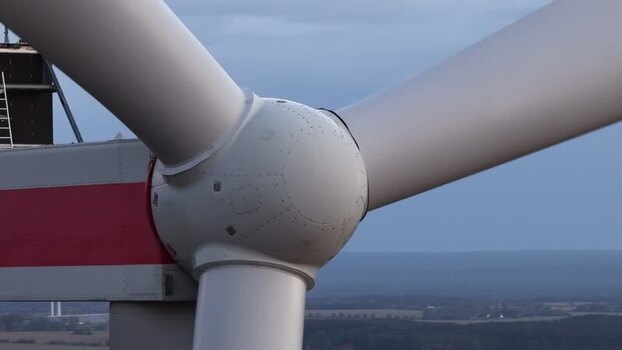 Aerial view of wind turbine at Windpark Brandenburg Germany. Aerial view of wind turbine at Windpark Brandenburg Germany.