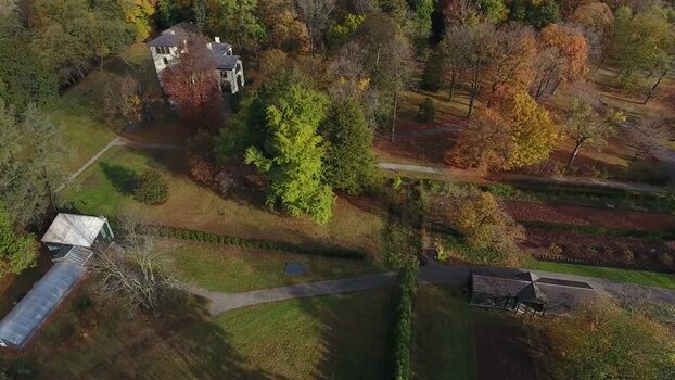 Aerial view of Locust Grove and Morse house United States. Aerial view of Locust Grove and Morse house United States.