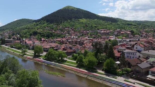 Aerial view of Visoko and the pyramid hill in Bosnia and Herzegovina. Aerial view of Visoko and the pyramid hill in Bosnia and Herzegovina.