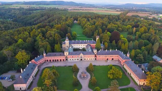 Aerial view of Sychrov Castle in Sychrov Czechia. Aerial view of Sychrov Castle in Sychrov Czechia.
