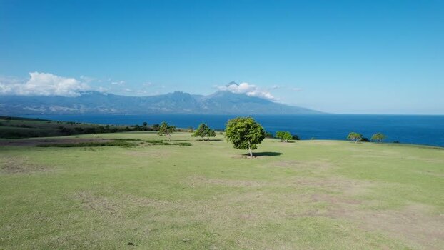 Aerial view of Mausui Savanna and the blue sea Indonesia. Aerial view of Mausui Savanna and the blue sea Indonesia.