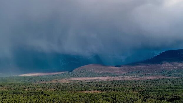 Aerial view of Cairngorms National Park United Kingdom.