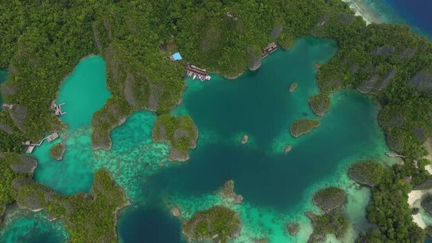 Aerial view of Piaynemo in Raja Ampat Indonesia.