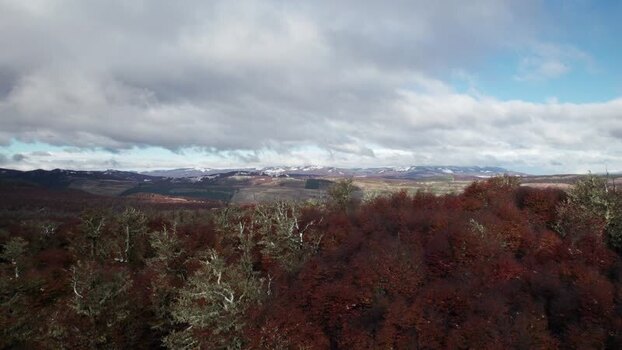 Aerial view of autumn landscape in Patagonia Chile. Aerial view of autumn landscape in Patagonia Chile.