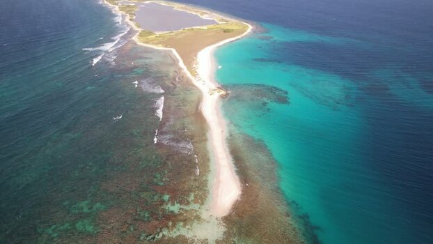 Aerial view of Los Roques archipelago Venezuela.