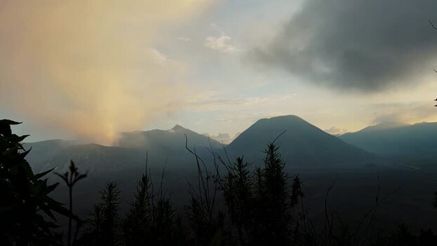 View of Mount Bromo volcano Indonesia.