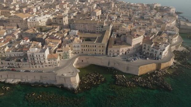 Aerial view of the Island of Ortigia in Syracuse Italy. Aerial view of the Island of Ortigia in Syracuse Italy.