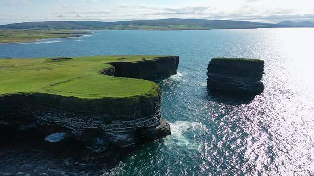 Aerial view of Dun Briste Sea Stack Ireland. Aerial view of Dun Briste Sea Stack Ireland.
