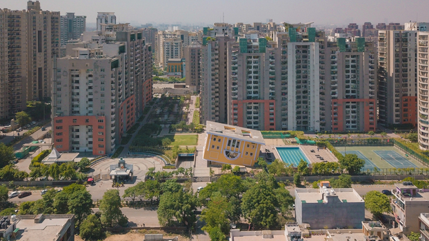 Aerial view of Caracalla club in Orange county in Ghaziabad city in Delhi ncr India.