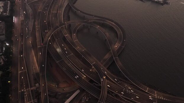 Aerial view of Coastal Road interchange in Mumbai India. Aerial view of Coastal Road interchange in Mumbai India.