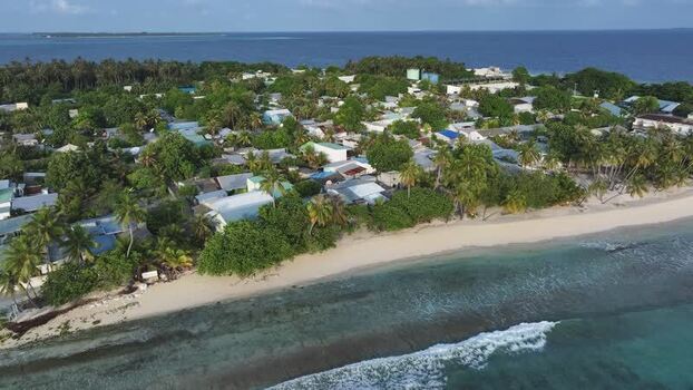 Aerial view of the tropical island of Maalhos Maldives. Aerial view of the tropical island of Maalhos Maldives.