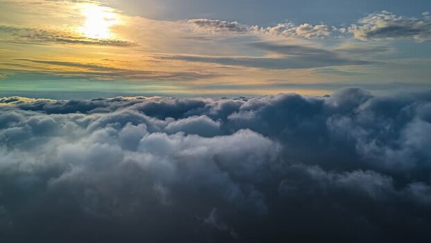 Aerial view of clouds at sunset over Latvia. Aerial view of clouds at sunset over Latvia.