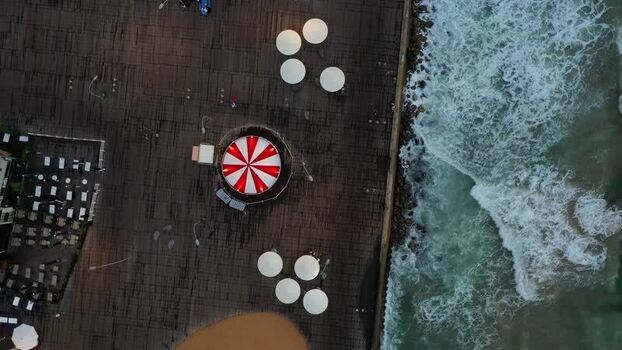 Aerial view of Nemal Tel Aviv Street Israel.