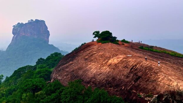 Aerial view of Sigiriya and Pidurangala Rock Sri Lanka.