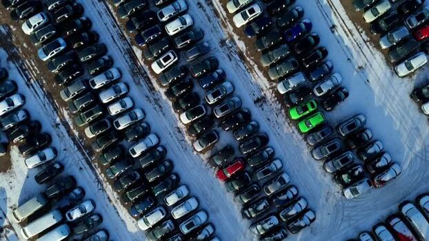 Aerial view of BCA car storage facility United Kingdom.