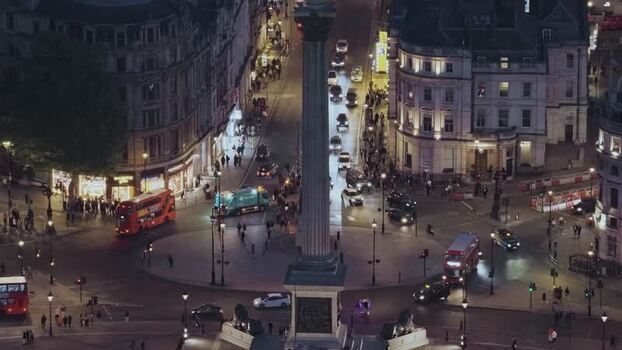 Aerial view of Nelson s Column and Trafalgar Square United Kingdom.