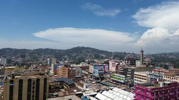 Aerial view of Kisii city skyline and surrounding hills Kenya. Aerial view of Kisii city skyline and surrounding hills Kenya.