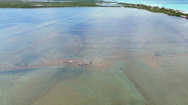 Aerial view of the salt trading post and ponds The Bahamas. Aerial view of the salt trading post and ponds The Bahamas.