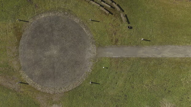Aerial view of The Geographical Centre Of Europe Lithuania.