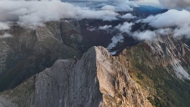 Aerial view of Pizzo d Uccello peak in Minucciano Italy.