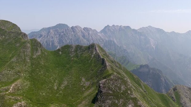 Aerial view of Apuan Alps mountains in Carrara Italy. Aerial view of Apuan Alps mountains in Carrara Italy.