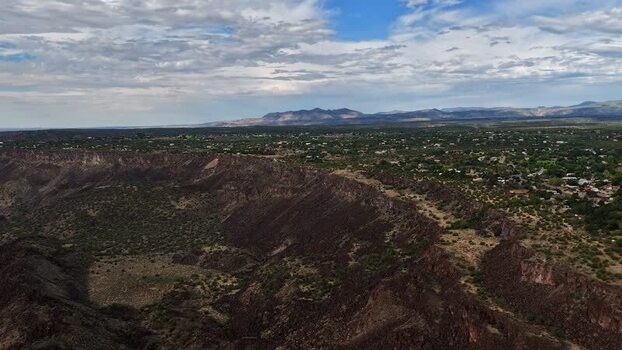 Aerial view of White Rock Overlook Park canyons United States.