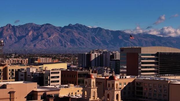 Aerial view of Tucson and Santa Catalina Mountains United States. Aerial view of Tucson and Santa Catalina Mountains United States.