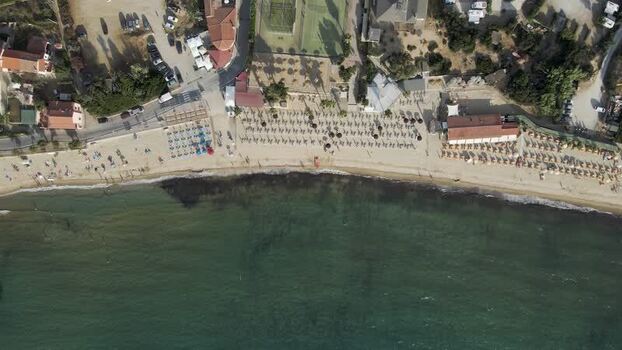 Aerial View of a small beach Procchio Elba Island Italy.