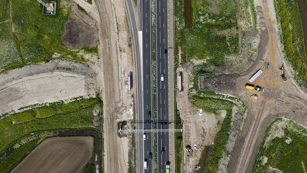 Aerial View of Viaduct Construction over the A27 Aerial View of Viaduct Construction over the A27