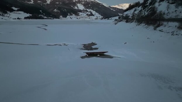 Aerial view of the submerged bell tower in Graun im Vinschgau Italy. Aerial view of the submerged bell tower in Graun im Vinschgau Italy.